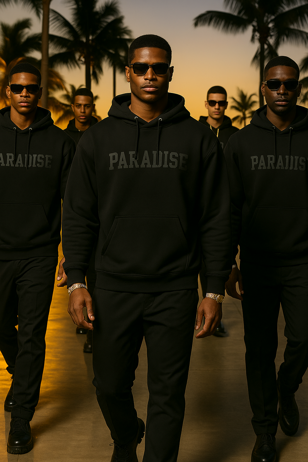 BLK ON BLK PARADISE VARSITY LOGO