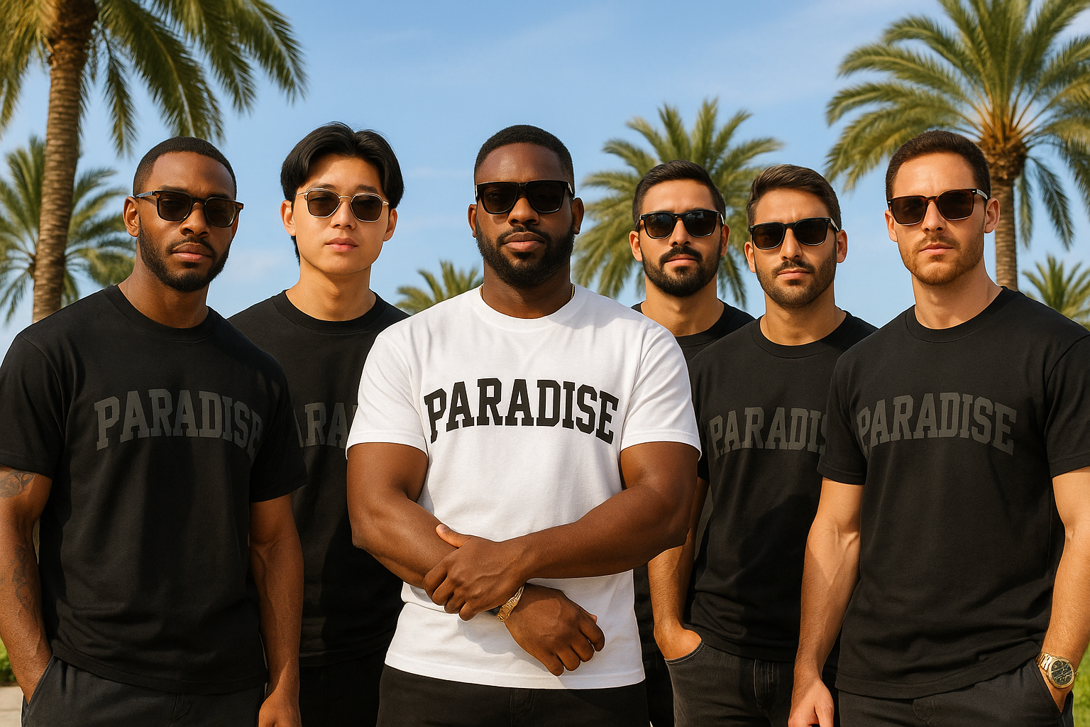 OG BLACK on BLACK PARADISE VARSITY Exclusive TEE